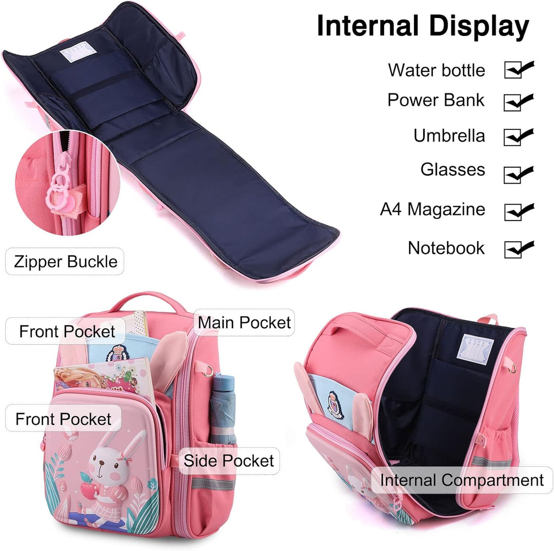 FANDARE Niedlich Kinderrucksack Schulranzen Reflektierend Schultaschen Jungen Mädchen Schulrucksack