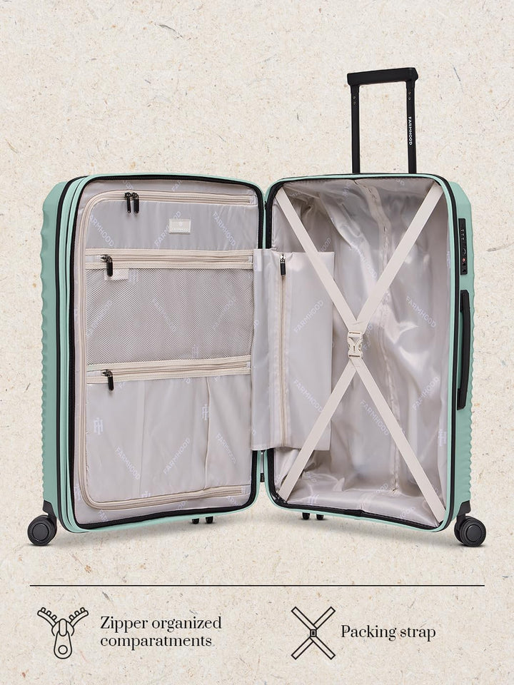 Eco Edition Mittelgrosser Hartschalen Koffer nachhaltig | Trolley 44 x 26 x 67 cm mit Dehnfalte von