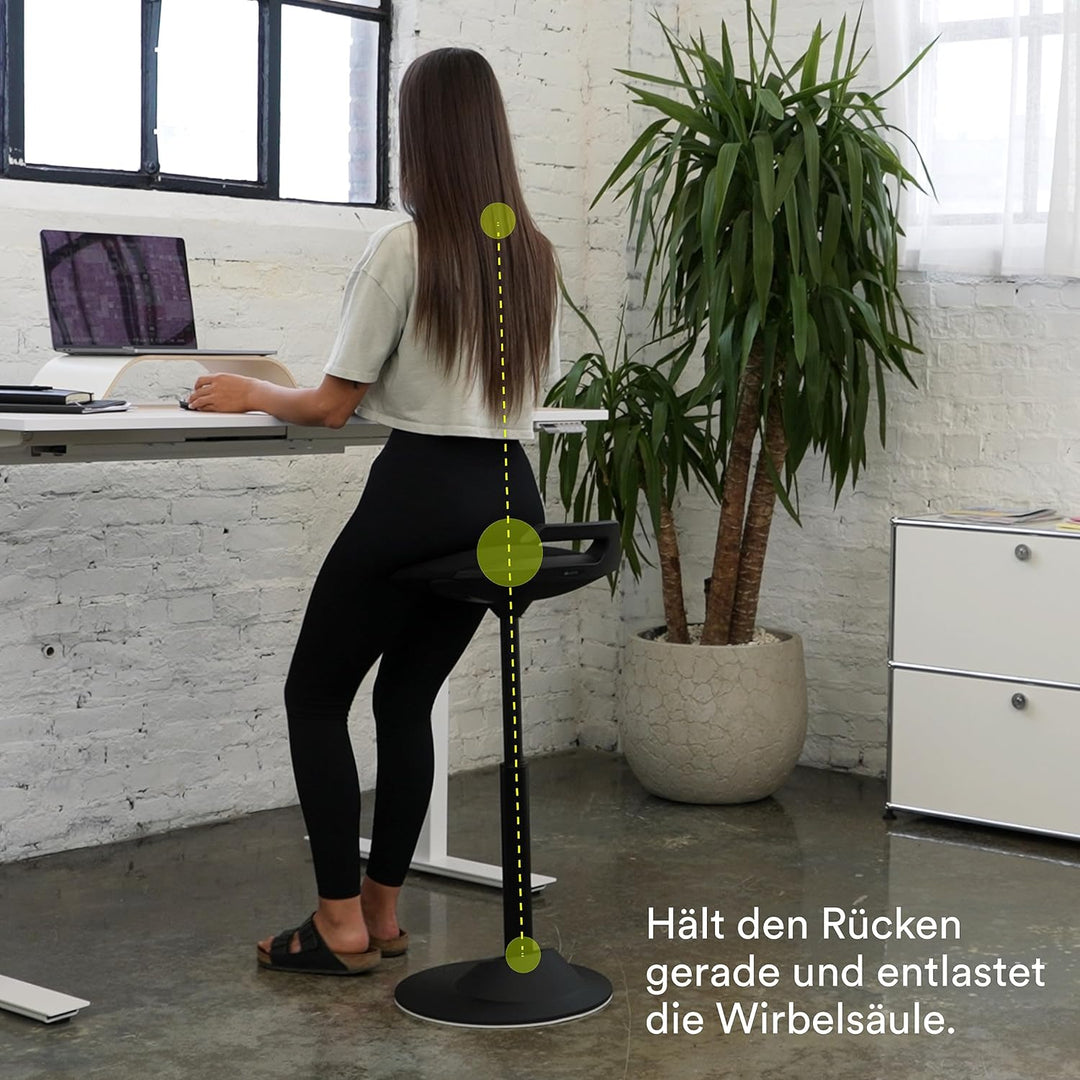 aeris Muvman Stehhocker – ergonomische Stehhilfe – Stehsitz für gesundes und aktives Sitzen und Steh