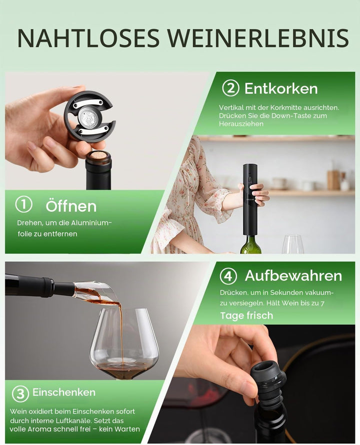 CIRCLE JOY Elektrischer Korkenzieher Wiederaufladbare 7-in-1 Weinöffner Geschenkset mit Elektrischem