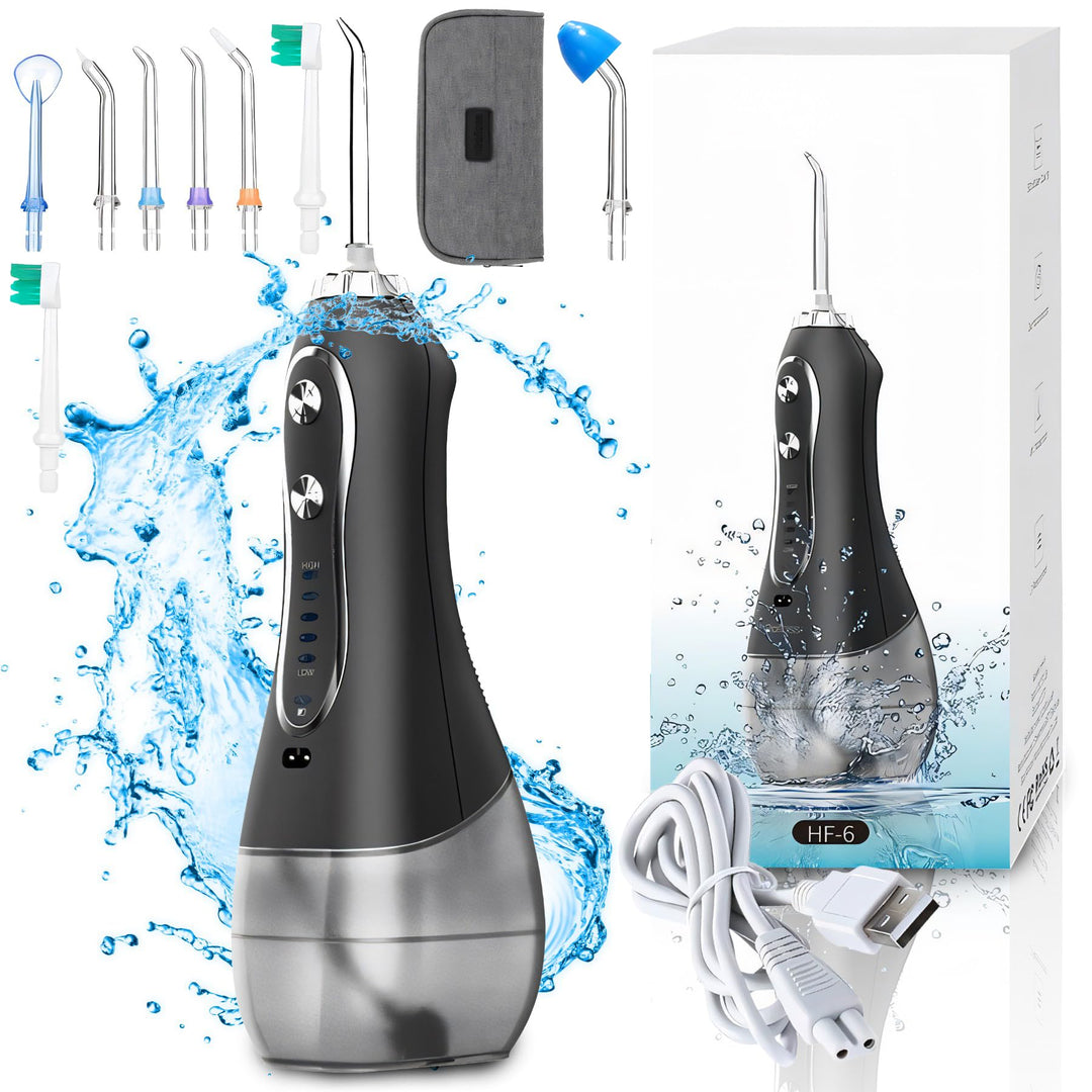 Retoo Munddusche Kabellos mit 5 Modi, Irrigator Set mit 8 austauschbare Spitzen, Zahndusche mit 300