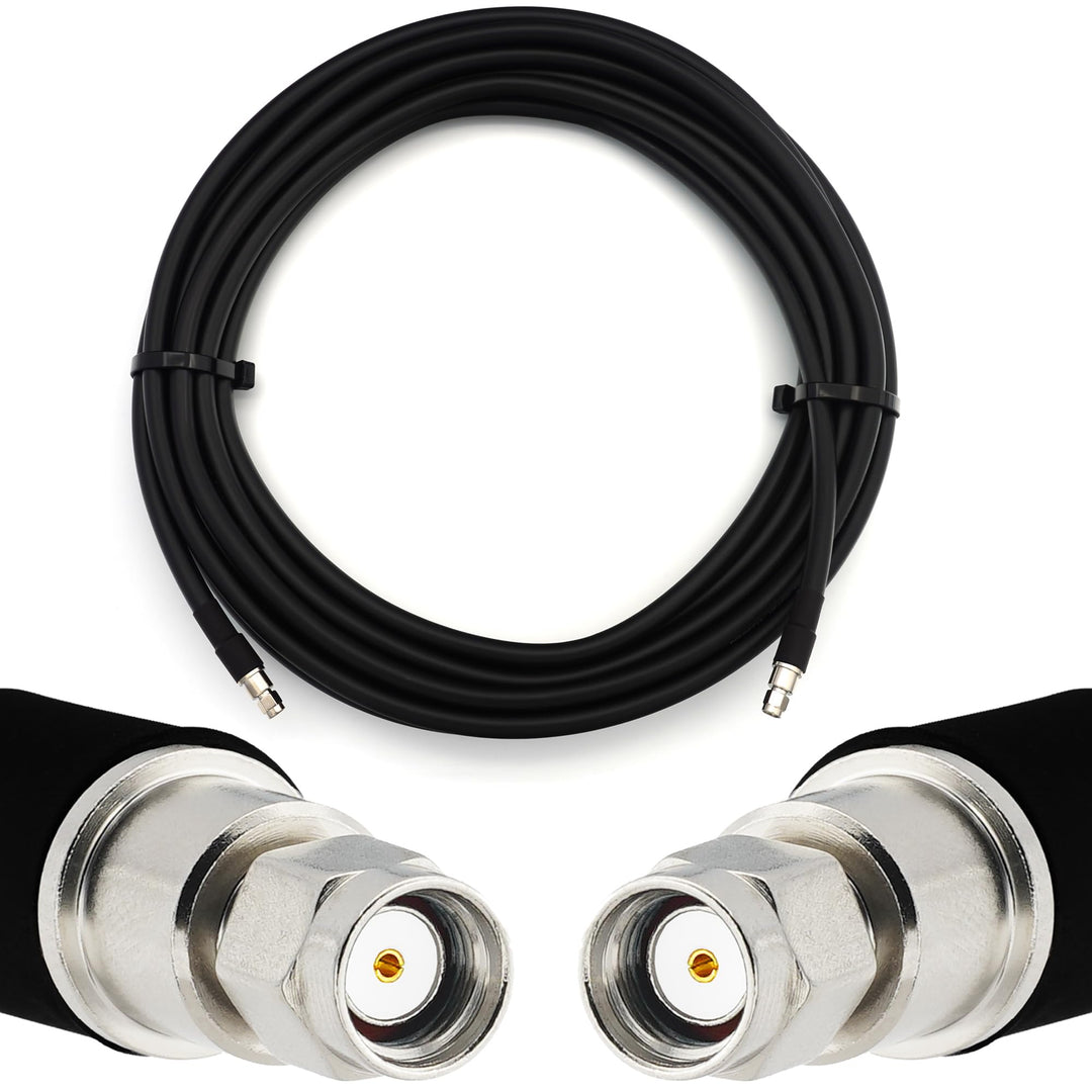 12m RP-SMA Stecker auf RP-SMA Stecker Koaxialkabel — Vollkupfer HF400 Flexibles Verlängerungskoax 50