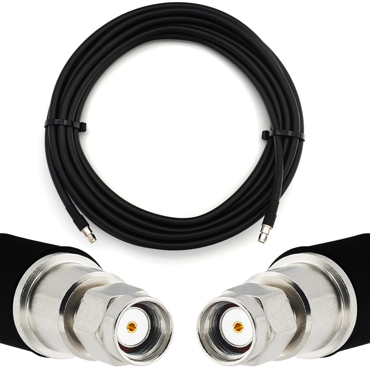 12m RP-SMA Stecker auf RP-SMA Stecker Koaxialkabel — Vollkupfer HF400 Flexibles Verlängerungskoax 50