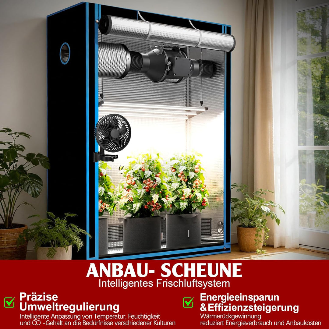 XIIW Regelbar Rohrventilator 100mm mit Drehzahlregler, 360m³/h 3000 RPM Inline Abluftventilator mit