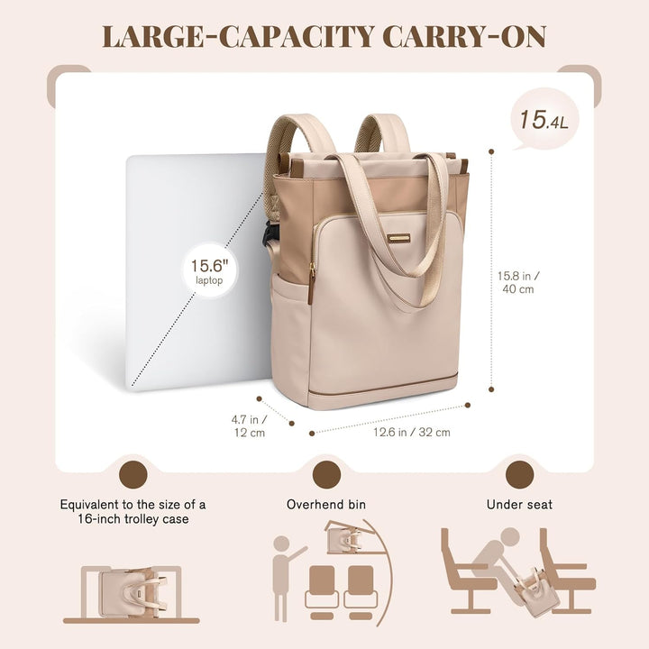 GOLF SUPAGS Convertible Laptop-Rucksack für Frauen Casual Daypack Notebook Tote Bag für Arbeit Hochs