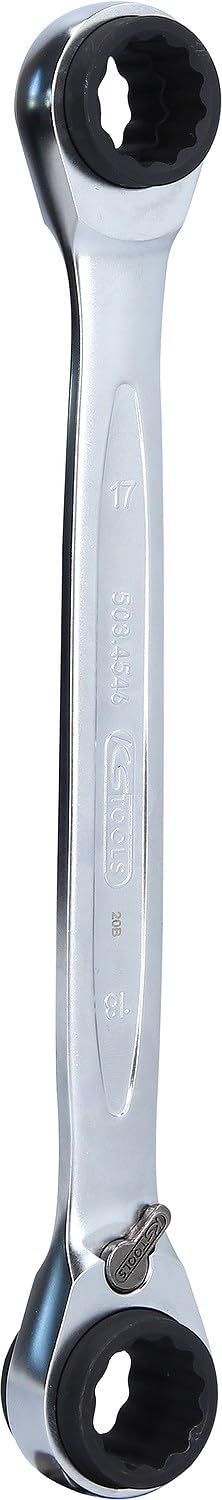 KS Tools 503.4546 4 in 1 GEARplus umschaltbar Doppel-Ratschenringschlüssel, 16x17x18x19mm, 16x17x18x