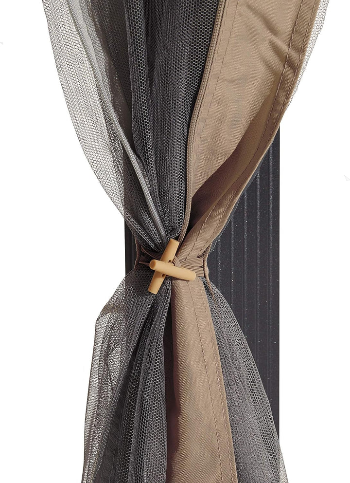 Moskitonetz für Gartenpavillon Rendezvous Deluxe 3x3 m - Polyester - Insektengitter inkl. Haken, mit