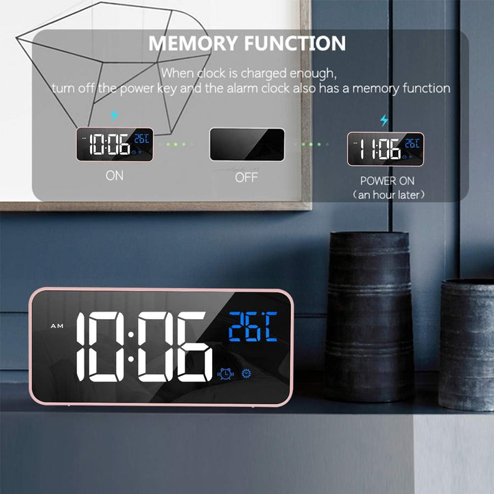 HOMVILLA Wecker, Wecker Digital mit Grosse LED Temperaturanzeige, Digitaler Wecker mit Dual Alarm, S