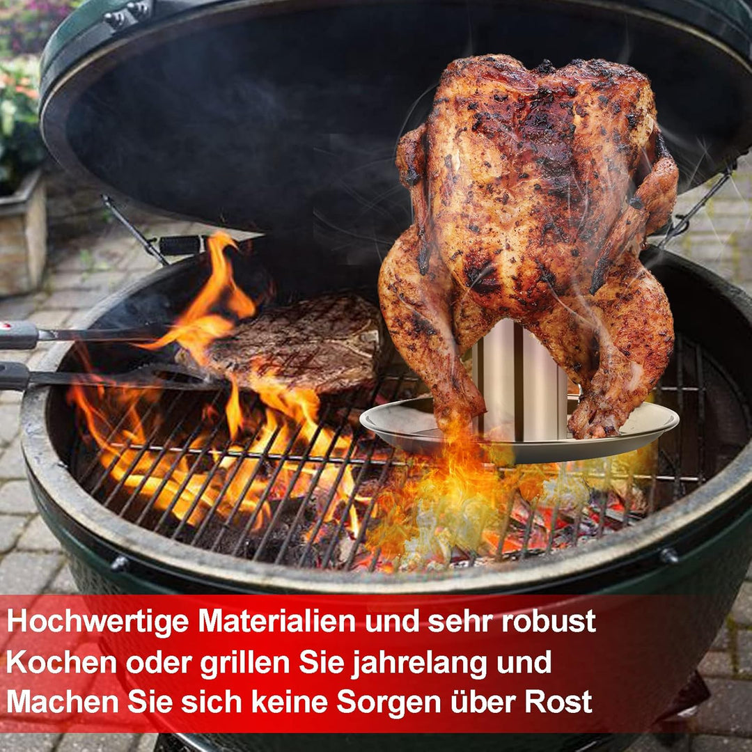 Hähnchenbräter, Hähnchenhalter aus Edelstahl, Bierdose für Hähnchengrill, Zerlegbarer Geflügelbräter
