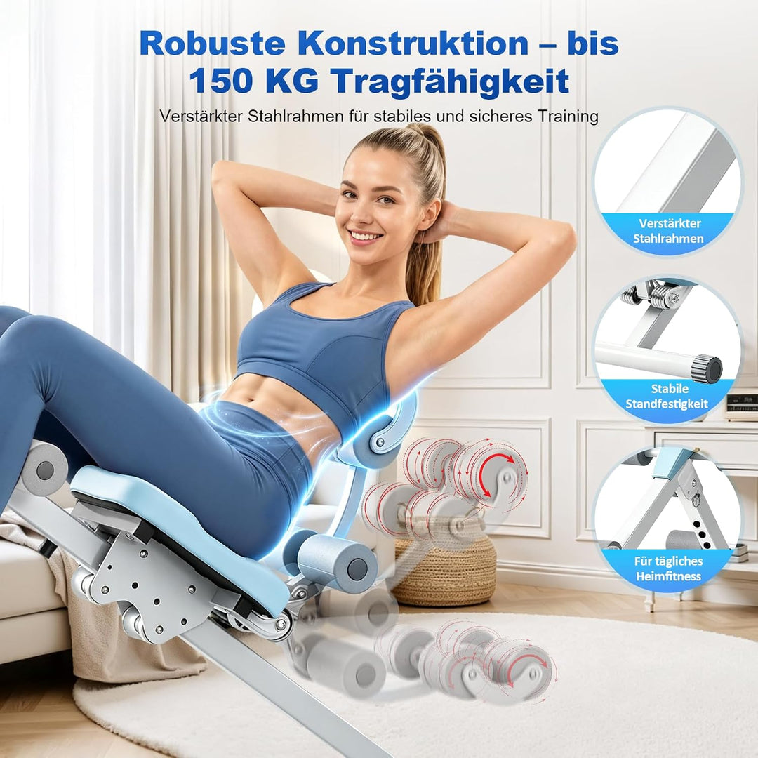 Bauchtrainer Bauchmuskeltrainer für Zuhause, Multifunktionale Verstellbarer Trainingsgerät für Ganzk