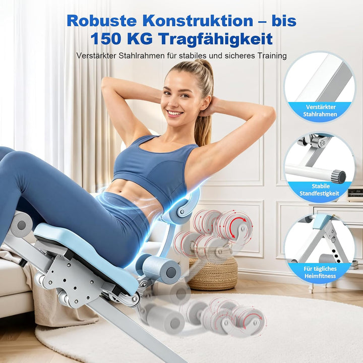 Bauchtrainer Bauchmuskeltrainer für Zuhause, Multifunktionale Verstellbarer Trainingsgerät für Ganzk