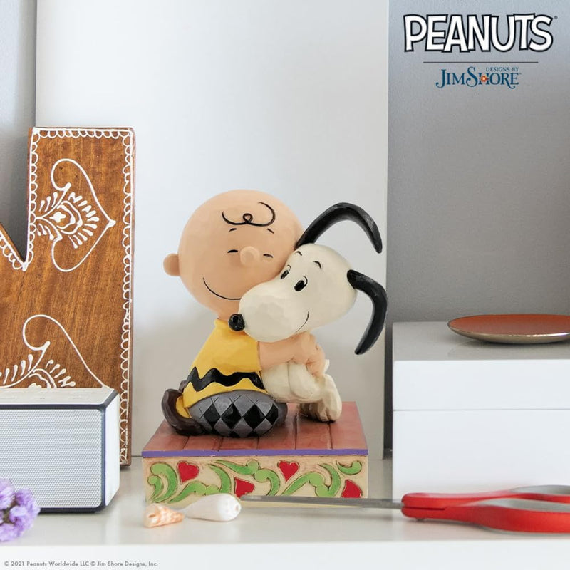 Enesco Peanuts by Jim Shore Charlie Brown und Snoopy Umarmungsfigur, 11,4 cm, Mehrfarbig