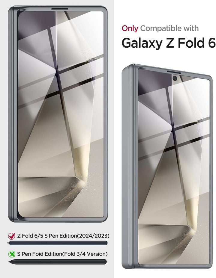 Miimall Kompatibel mit Samsung Galaxy Z Fold 6 Hülle mit S-Pen Slot+Scharnierschutz, HD Displayschut