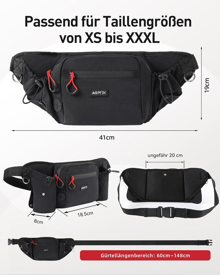 AGPTEK Bauchtasche mit Leckerli-Tasche, Futterbeutel Hunde, Leckerlibeutel für Hunde, leichte Gürtel