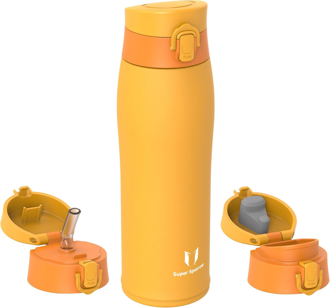 Super Sparrow Trinkflasche Edelstahl 18/8 - Trinkbecher - 750ml - BPA-Frei, Auslaufsicher Thermobech