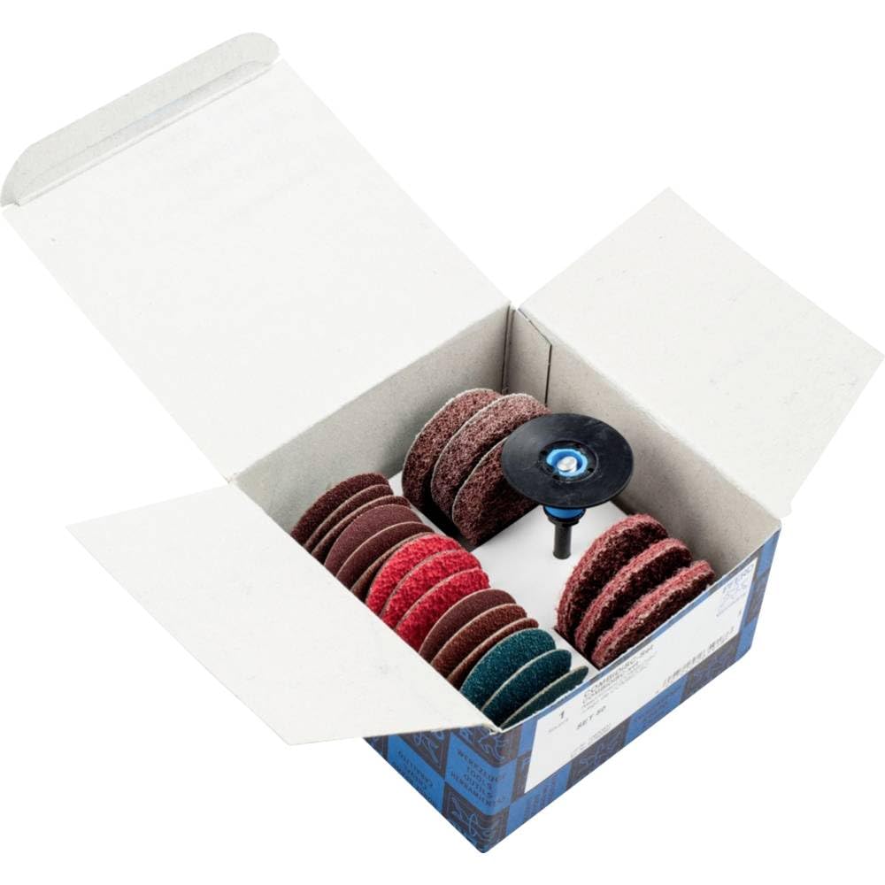 PFERD-COMBIDISC-Set, 22-teilig, verschiedenen Schleifwerkzeugen, Aussen-ø 50 mm, inkl. passendem Wer