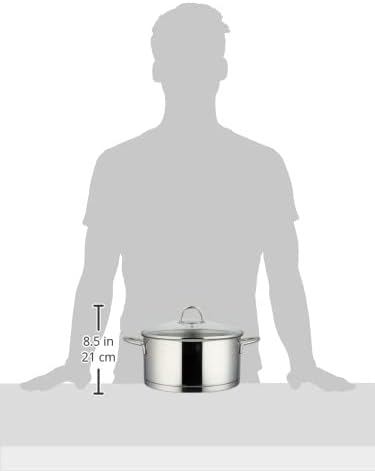 Kela 10957 Bratentopf, 5 l Fassungsvermögen, 16 cm Durchmesser, 18/10 Edelstahl mit Glanzoptik, Indu