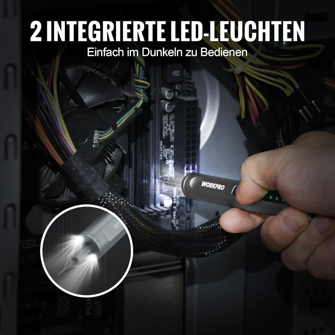 WORKPRO 42-in-1 Elektrischer Schraubendreher Set, Feinmechaniker Schraubendreher Set mit 36 S2-Bits,