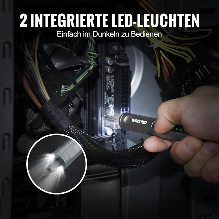 WORKPRO 42-in-1 Elektrischer Schraubendreher Set, Feinmechaniker Schraubendreher Set mit 36 S2-Bits,