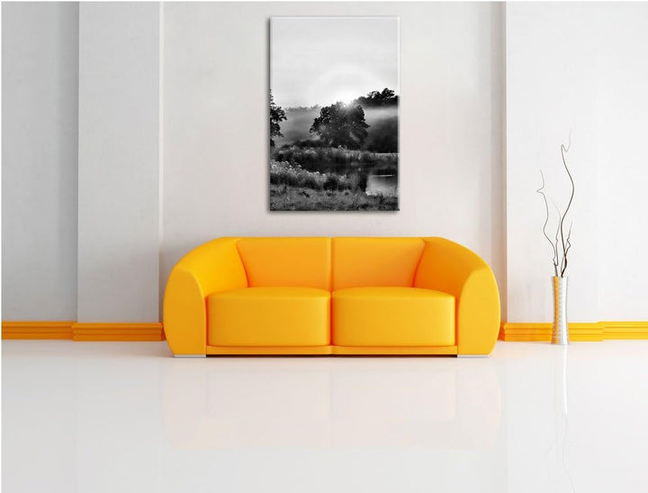 Pixxprint britische Landschaft / 100x70cm Leinwandbild bespannt auf Holzrahmen/Wandbild Kunstdruck D