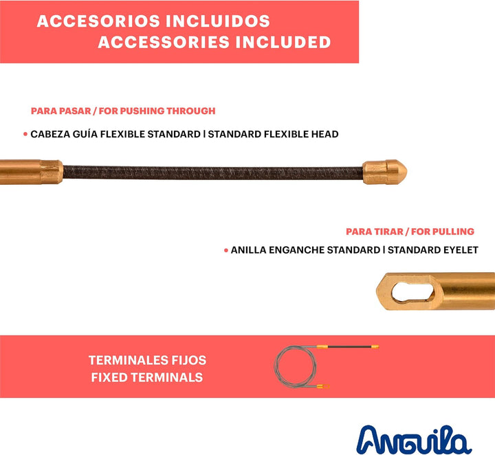 Anguila | Kabelführung | Auswechselbare Klemmen | Monofilament | Nylon | Schwarze Farbe | Durchmesse