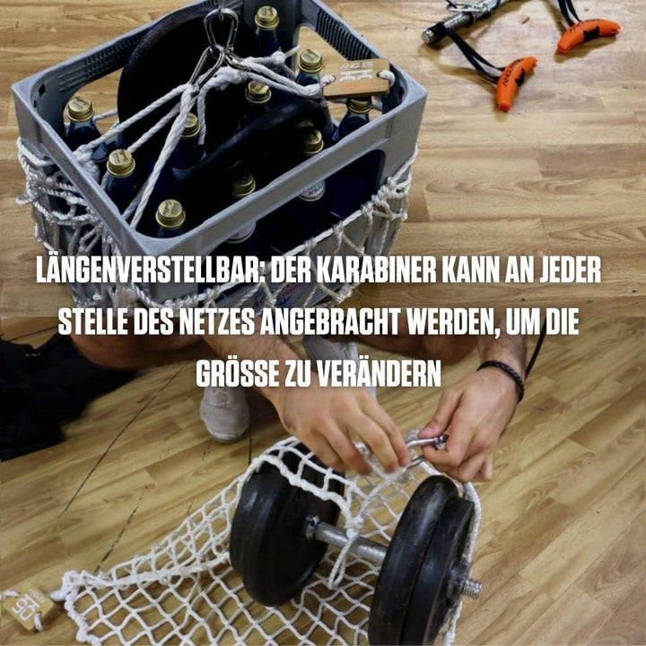 Angles90 Seilnetz für Gewichte - 48 x 48 cm, Weiss - Zum Klettern & Klettertraining - An Klimmzugsta