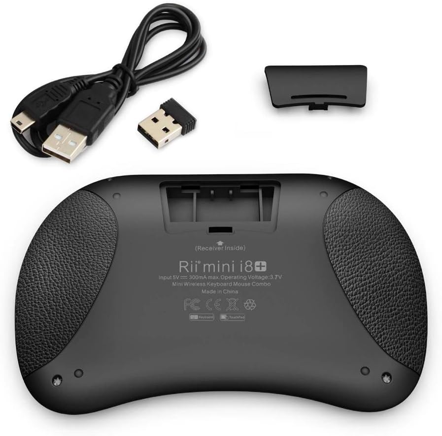 Rii Mini i8 + Wireless (AZERTY) – Mini Tastatur Französische beleuchtetes ergonomisch, kabellos, mit