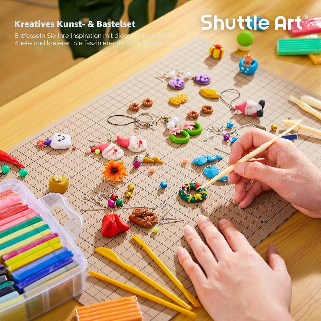 Polymer Clay, Shuttle Art 57 buntes Weich-Ton-Set, 1,55 kg/ 3,4 lb, ofenhärtende Modelliermasse Set,