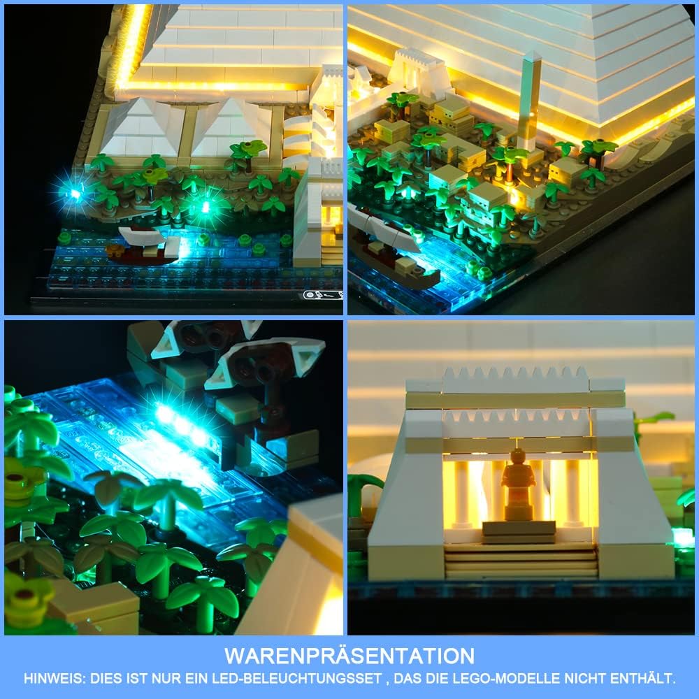 LED Beleuchtungsset Kompatibel mit Lego Cheops Pyramide, LED Beleuchtungsset Kompatibel mit Lego Gre