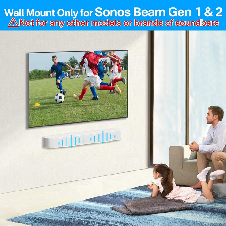 notiela Soundbar-Halterung für Sonos Beam Wandhalterung Weiss - Robuste Wandhalterung für Sonos Beam