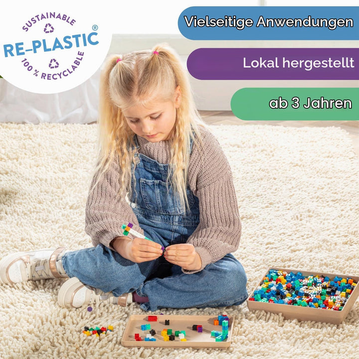 Wissner aktiv Lernen - Steckgewichtswürfel in 10 Farben (1000 Stück) - RE-Plastic®