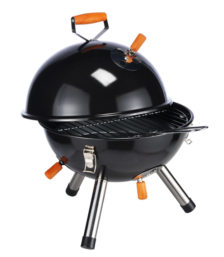 Spetebo Mini Kugelgrill in schwarz - 45 cm x 32 cm - der ideale Picknick Grill