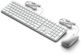 SATECHI Kabelgebundenes Tastatur- und Maus-Set Slim CLX3, 𝗨𝗦-𝗘𝗡𝗚𝗟𝗜𝗦𝗖𝗛 𝗤𝗪𝗘𝗥𝗧𝗬 Layout, USB-C Plug-and-