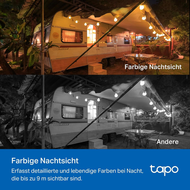 Tapo C410 Überwachungskamera Aussen Akku 2 Pack, 2K Auflösung, Farbnachtsicht, MicroSD-Speicher, 640