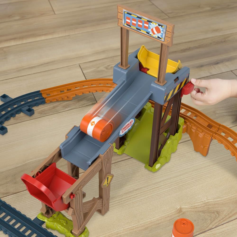 Thomas & Friends batteriebetriebenes Spielzeugeisenbahn-Set Diesels Baustellen-Set mit Schienen und