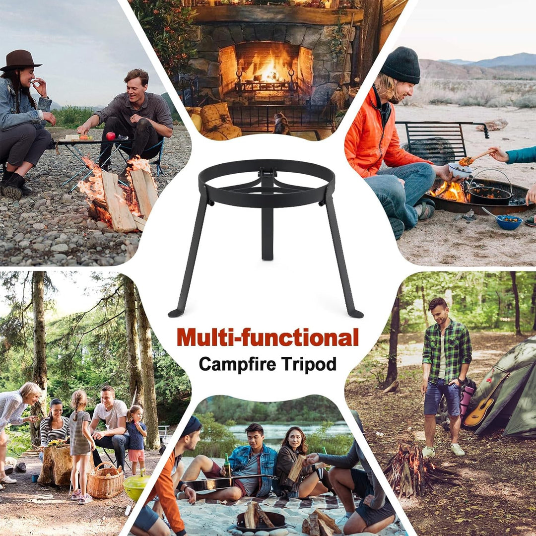 Pfannenknecht für Lagerfeuer, Gestell für Pfanne Schwarz, Dutch Oven Untersetzer Outdoor, Topfstände