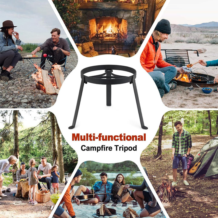 Pfannenknecht für Lagerfeuer, Gestell für Pfanne Schwarz, Dutch Oven Untersetzer Outdoor, Topfstände