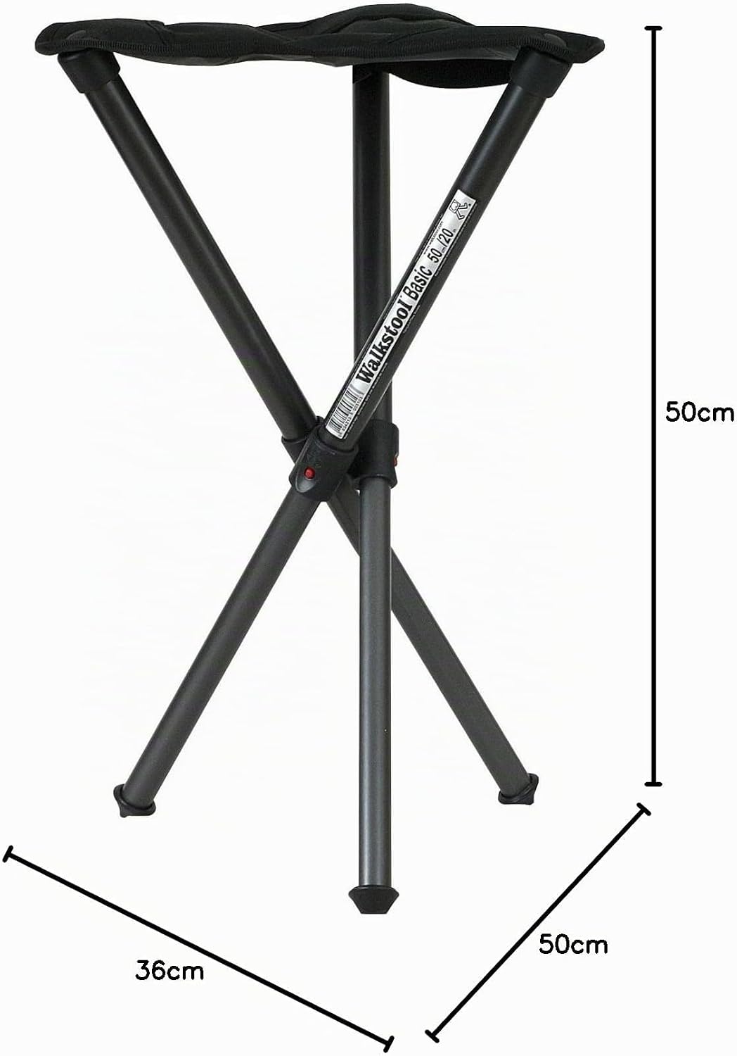 Walkstool - Modell Basic - 3-Beiniger Klapphocker aus Aluminium - Faltbar - 2 wählbare Modelle mit d