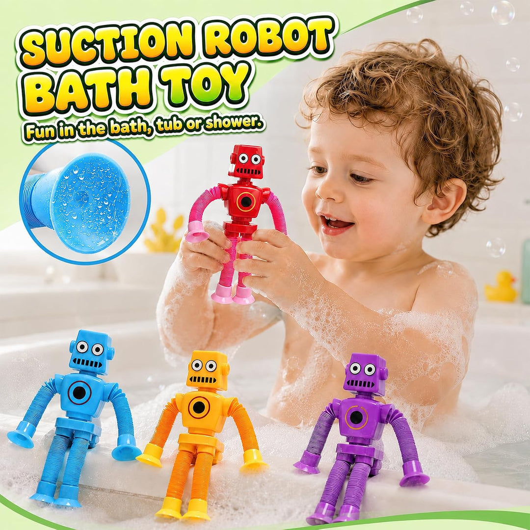 Saugnapf Spielzeug Roboter 8er Set, Dehnbare Pop Tubes für Kinder | Dehnbares Saugnapf Spielzeug, se