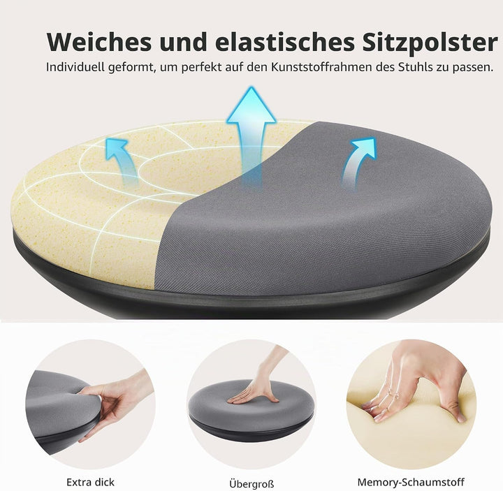 IWMH Ergonomischer Stehhocker, Bürohocker höhenverstellbar (Grau*2) | 360° drehbarer Arbeitshocker o