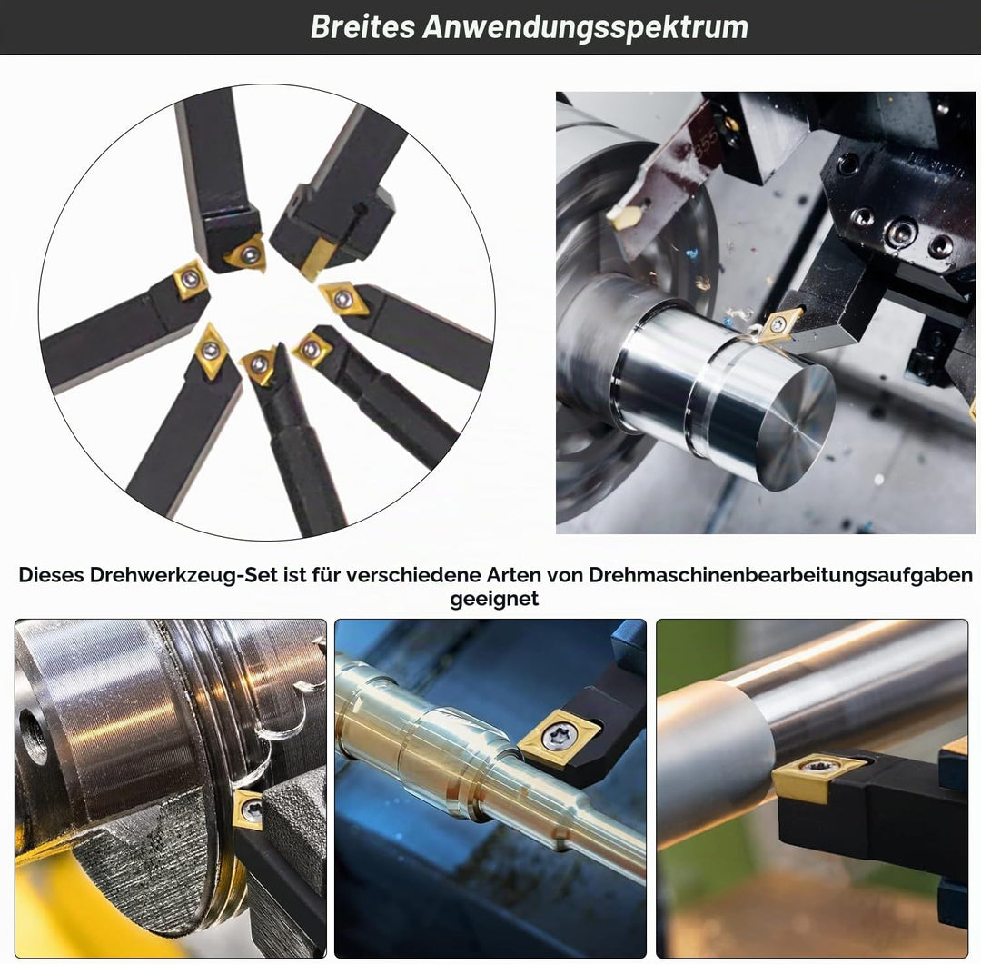 21pcs Drehmaschine Bohrstangen Set CNC Drehmeissel Drehwerkzeuge Schaftdrehmaschine 10mm Drehbank Sc