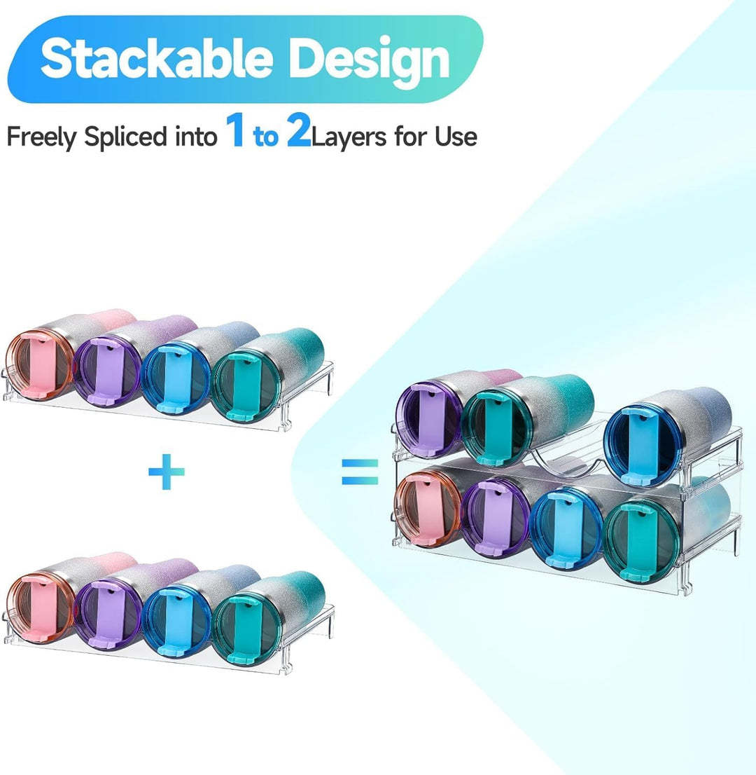 2 Etagen Stapelbares Flaschenregal Weinregal Flaschenhalter für 8 Flaschen, 39 x 21cm Kunststoff Was