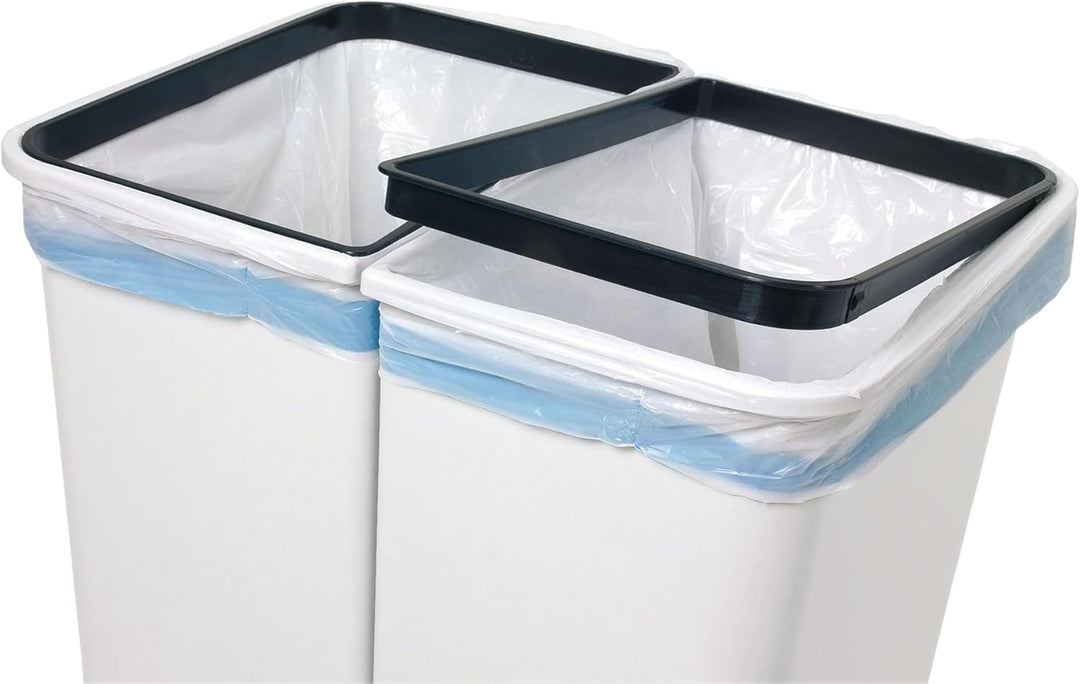 Duo Mülleimer inkl. 2 Ersatzfedern 2x25L Kunststoff Eimer mit Deckel geruchsdichter Abfalleimer, Mül