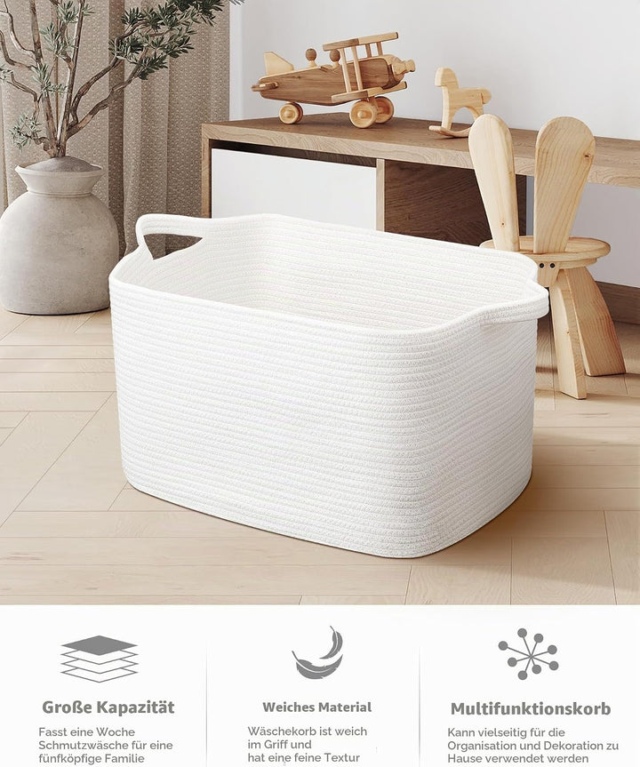 JOJOSEE Faltbarer Wäschekorb, Korb Aufbewahrung, 63L Grosse Aufbewahrungskorb, Laundry Baskets aus B