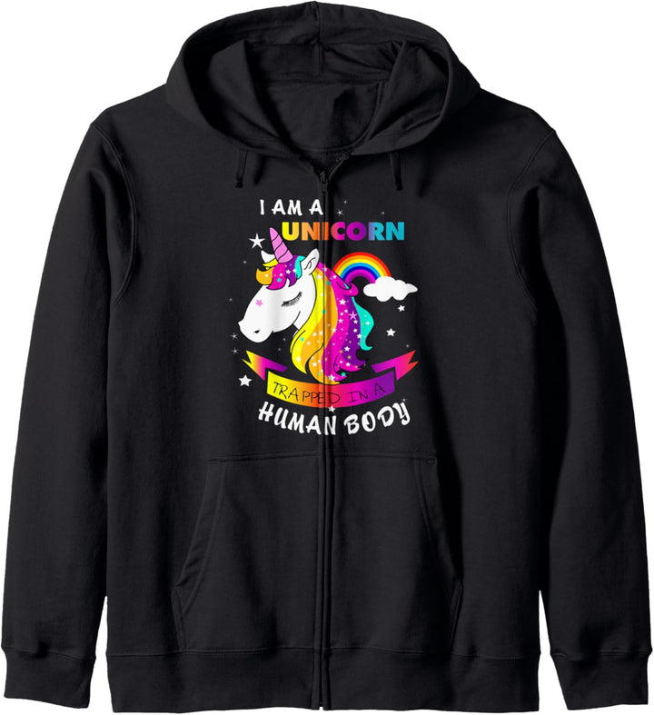 Ich bin ein Einhorn, das in einem menschlichen Körper Kapuzenjacke