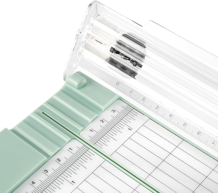 Vaessen Creative Papierschneider mit Falzbrett - Mintgrün - 15,2 x 30,5 cm - 2-in-1 Schneidemaschine