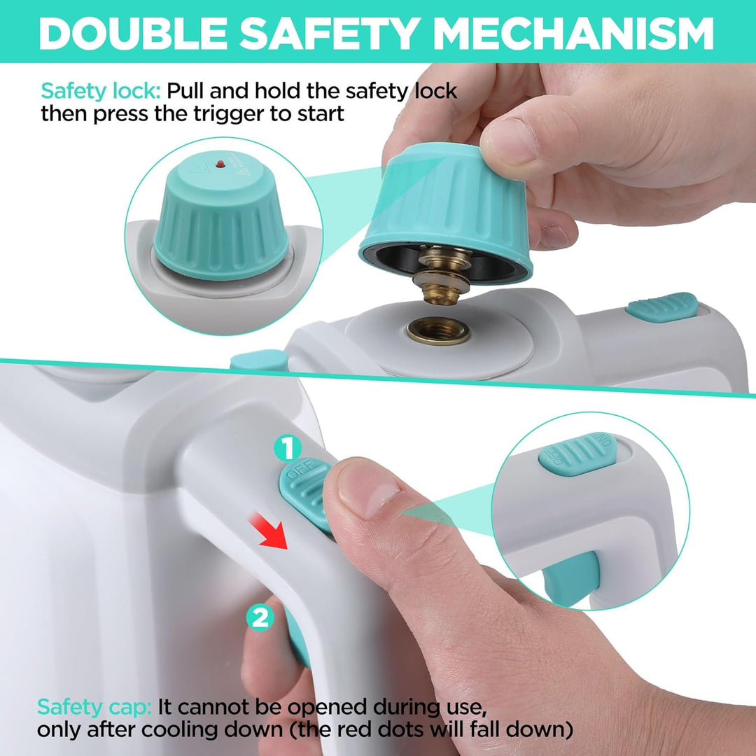 HAUSHOF Dampfreiniger Handgerät 450ml, 1200W Hand Dampfreiniger für alles mit 8 Zubehör, 3,0 bar Dam