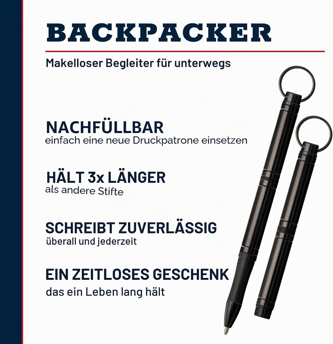 Fisher Space Pen Black Backpacker Keyring Pen, 1 Count (Pack of 1)