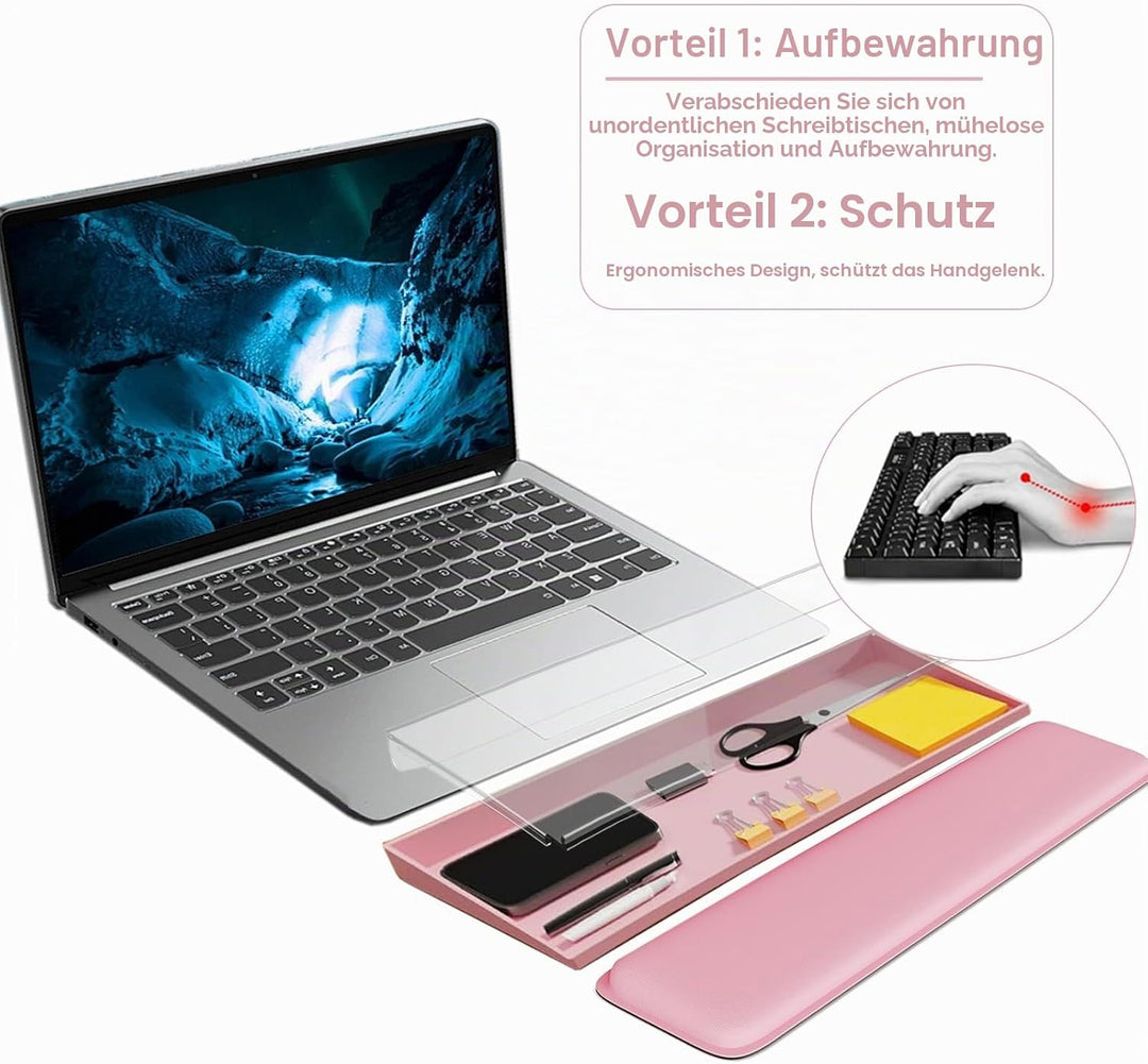 Tastaturablage Aus Durchsichtiges Acryl Geneigter Computer Mit Aufbewahrungsbo, Tastatur Halterung,