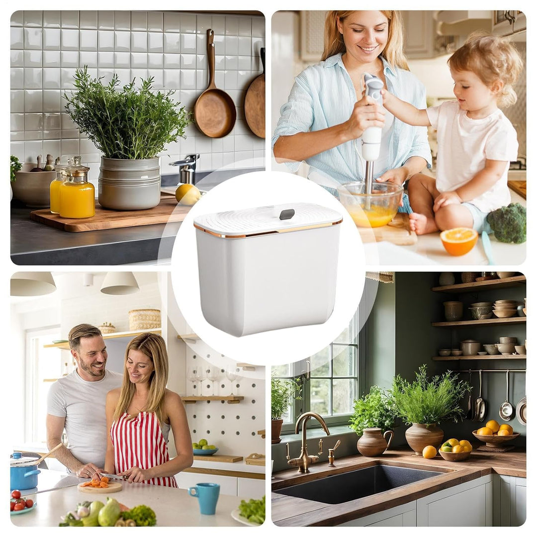 7L Küchenmülleimer mit Deckel, hängende Küche Abfalleimer, wasserdicht Kompostbehälter, Komposteimer
